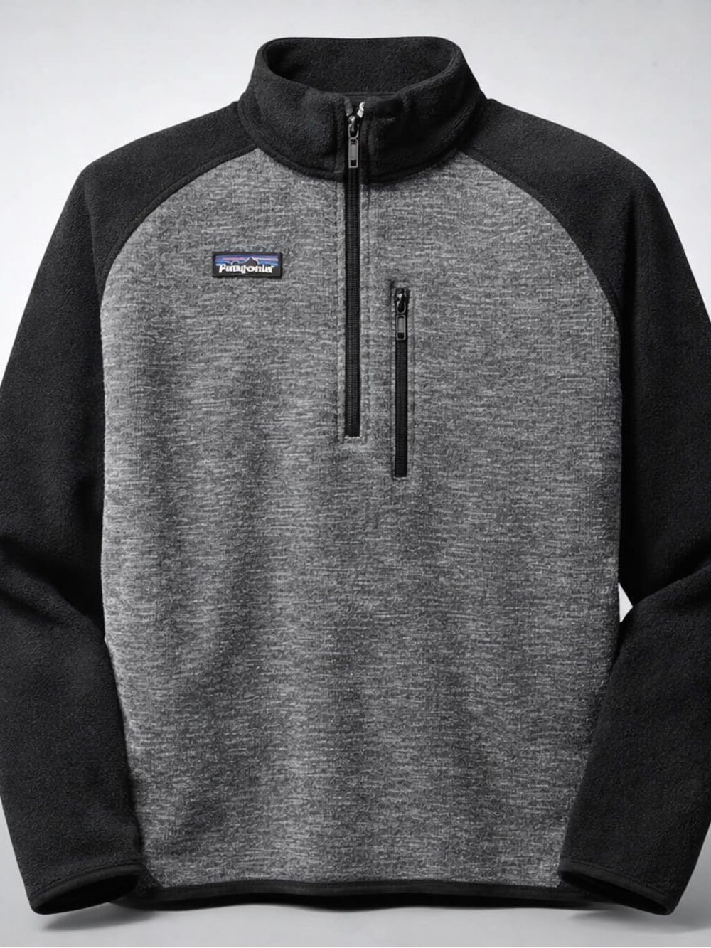 Patagonia Gray & Black Half-Zip Fleece Pullover
